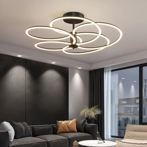 lustre de luxe moderne avec anneau minimaliste nordique