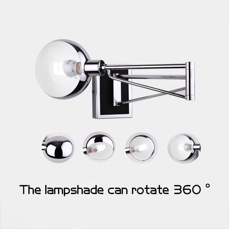 applique murale led moderne pliable et rétractable avec interrupteur
