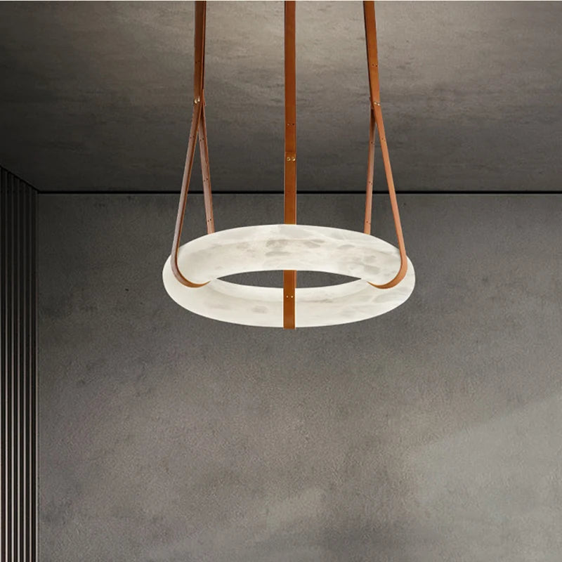 lustre circulaire en marbre led de luxe suspendu