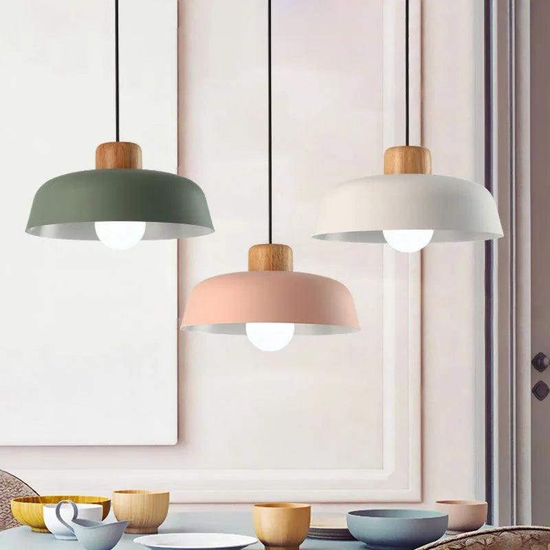 lustre style nordique en aluminium macaron led décoratif