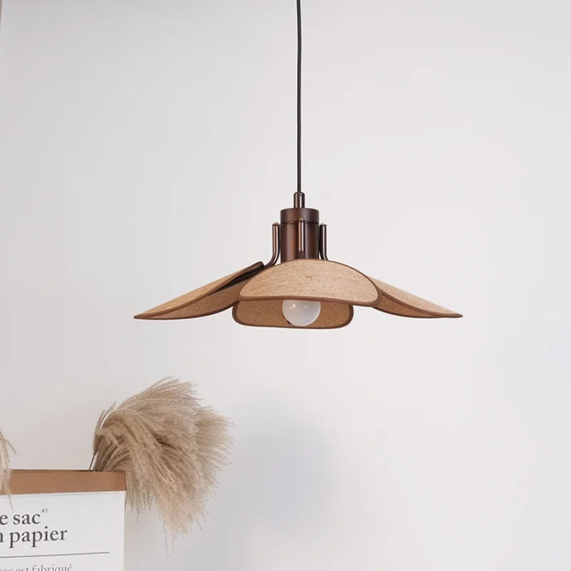 Wabi Sabi minimalisme E27 suspension Led lumière rétro chapeau Led suspension lampe salle à manger nordique suspension lampe Led Droplight Luminarias