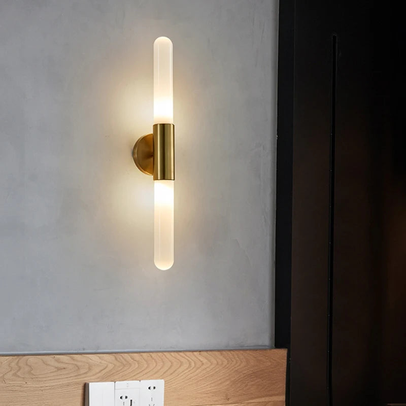 applique murale nordique led minimaliste en métal et verre
