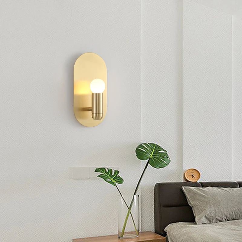 applique murale LED dorée ovale design