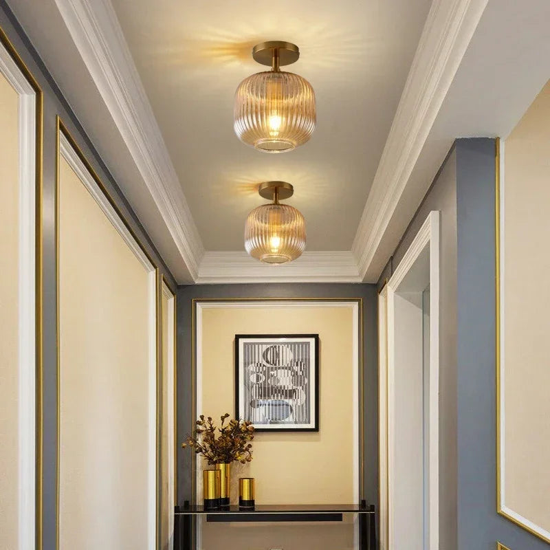 plafonnier led moderne en verre luxe pour décoration simple