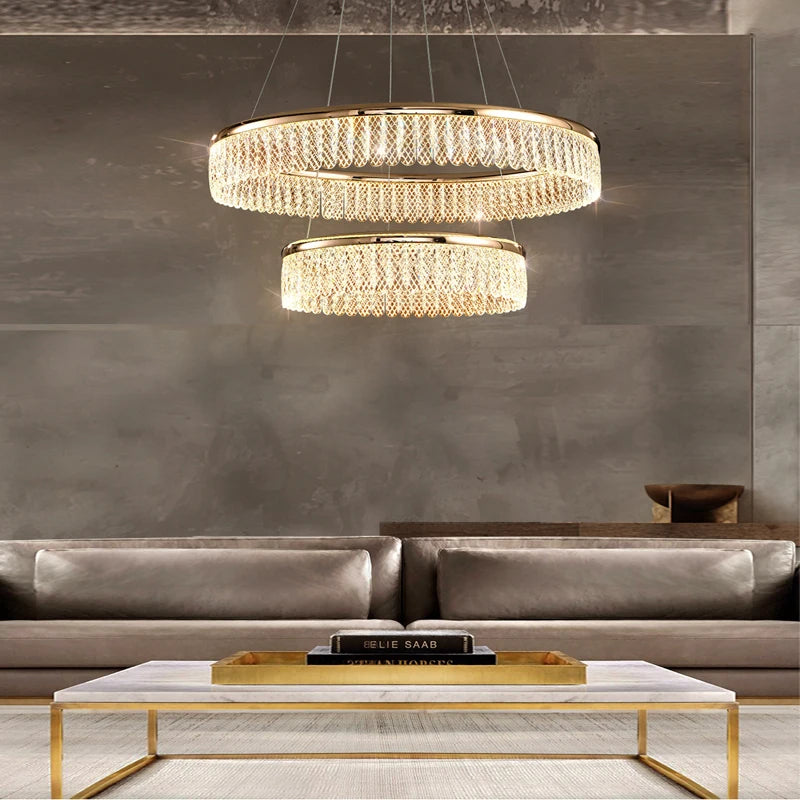 Lustre rond LED plafonnier intérieur lampara De Techo plafonnier De luxe pour la saison pour la décoration intérieure