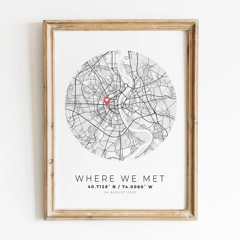 carte de ville personnalisée cadeau romantique pour lui