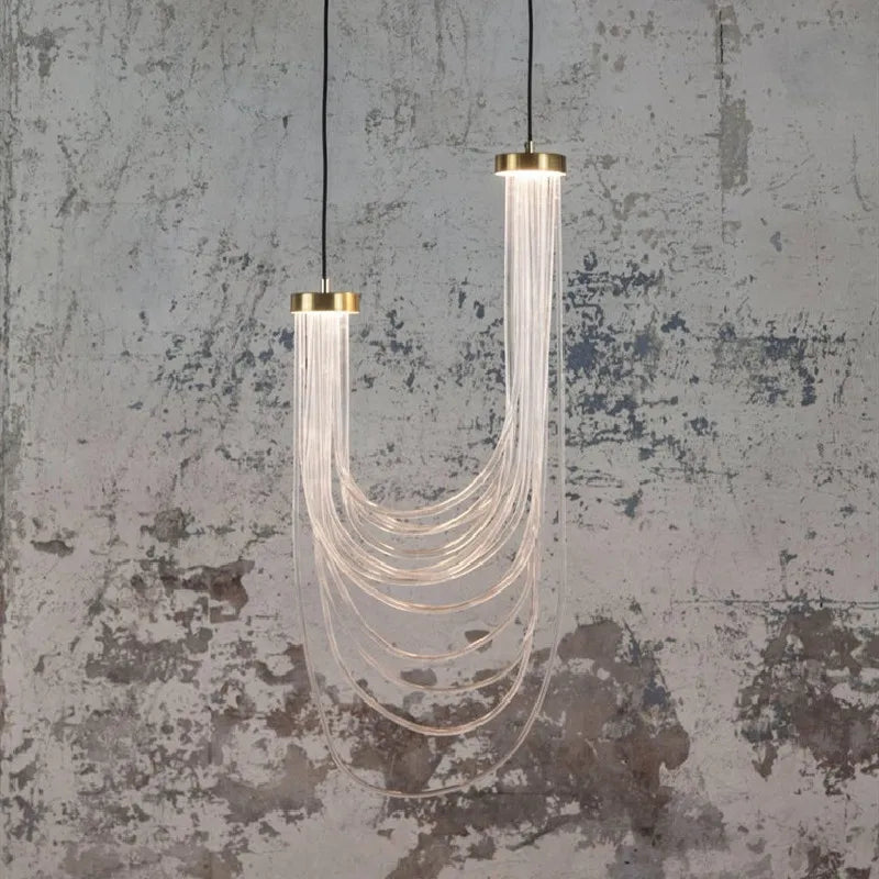 suspension led lumière transparente acrylique fil réglable