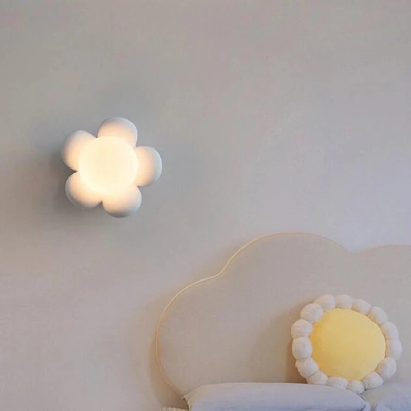 applique murale LED en résine en forme de fleur