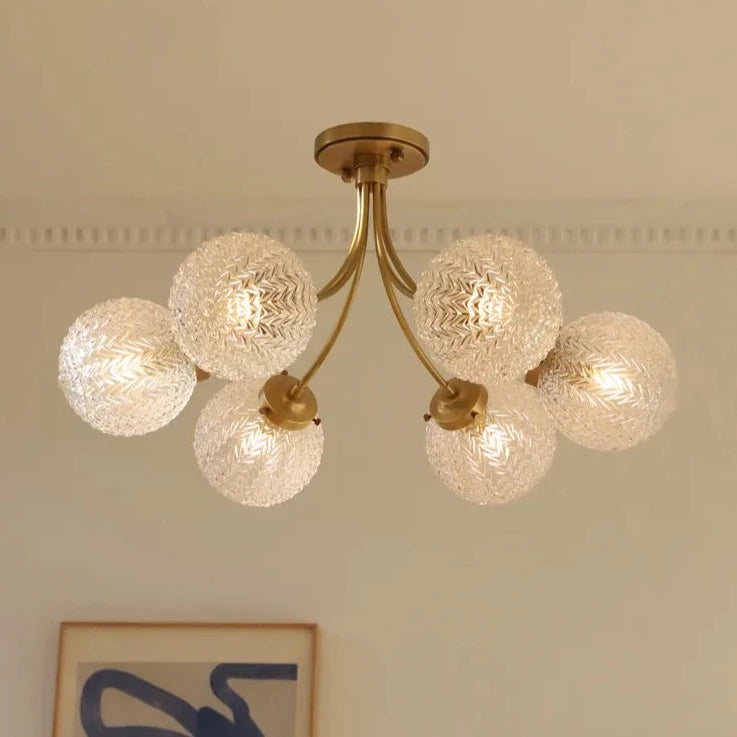 Plafonnier doré style américain de luxe avec boules