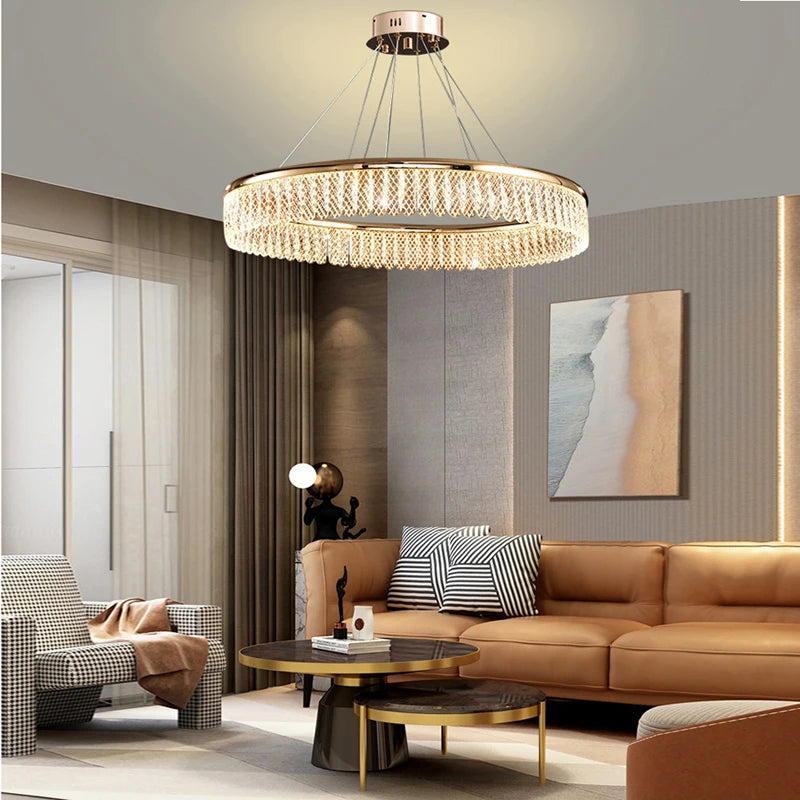 Lustre rond LED plafonnier intérieur lampara De Techo plafonnier De luxe pour la saison pour la décoration intérieure