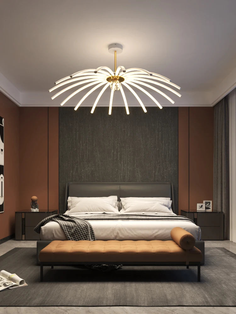 lustre moderne simple luxueux avec lampes led suspendues