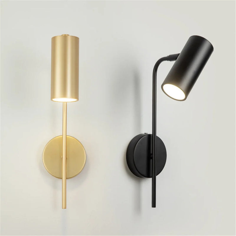 applique murale moderne rotative led avec long pôle interrupteur