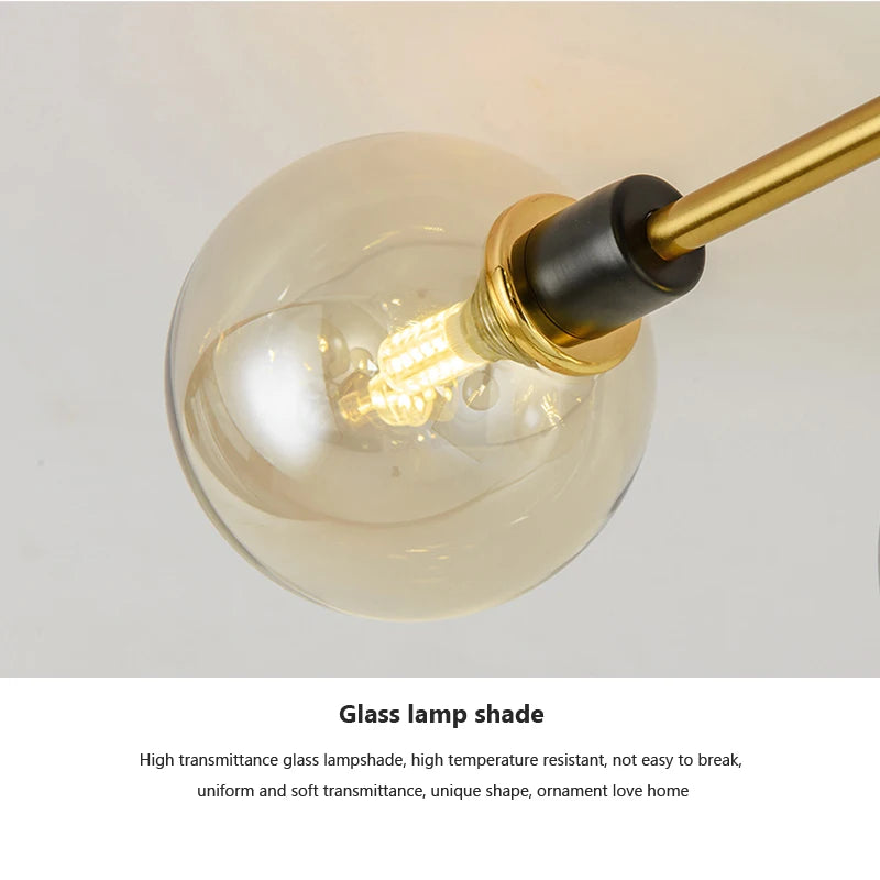 lustre led verre moderne salon maison décor plafonnier