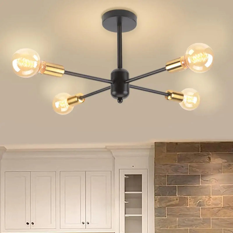 Moderne 4/6 têtes Plafonnier Rétro Plafond Lustre Lampe Industrielle Luminaria Lamparas pour Salon Plafonnier Éclairage