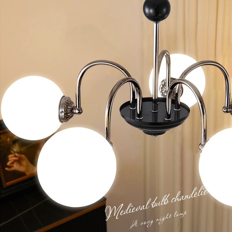 lustre nordique moderne en chrome avec éclairage led