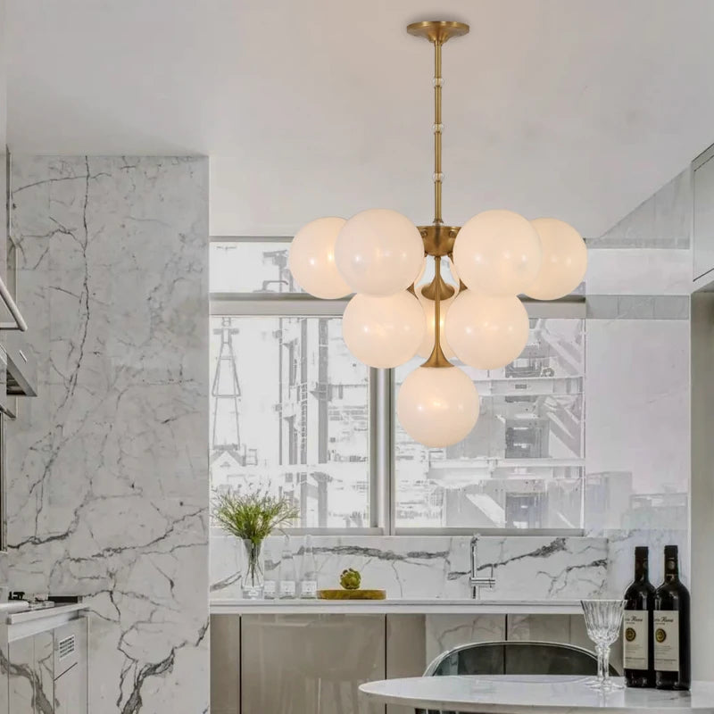 lustre design en cuivre et verre nordique moderne