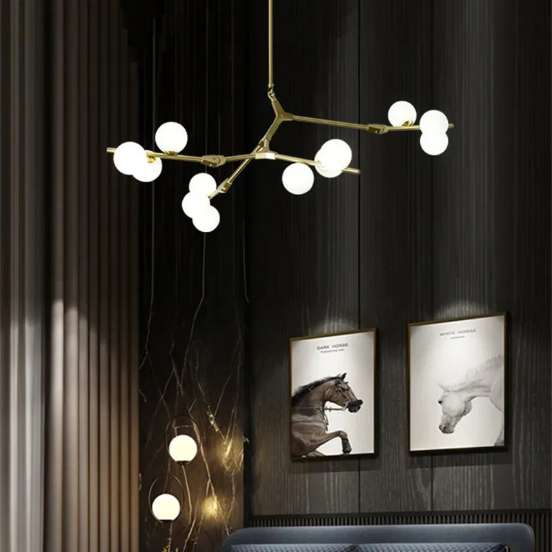 lustre style nordique moléculaire led créatif simple moderne