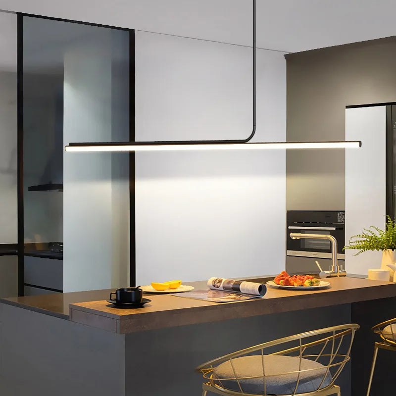 lampes suspendues led modernes longue bande décoratives d'intérieur