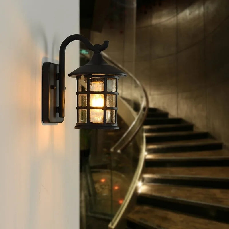 Applique murale d'extérieur rustique en fer étanche