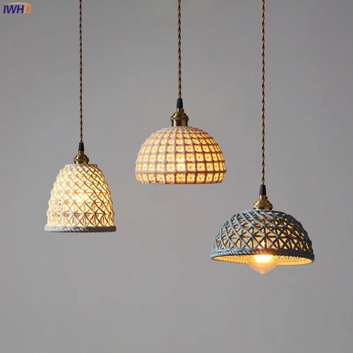 suspension LED blanc en céramique luminaires maison éclairage intérieur chambre salon à côté nordique moderne cuivre suspension lampe