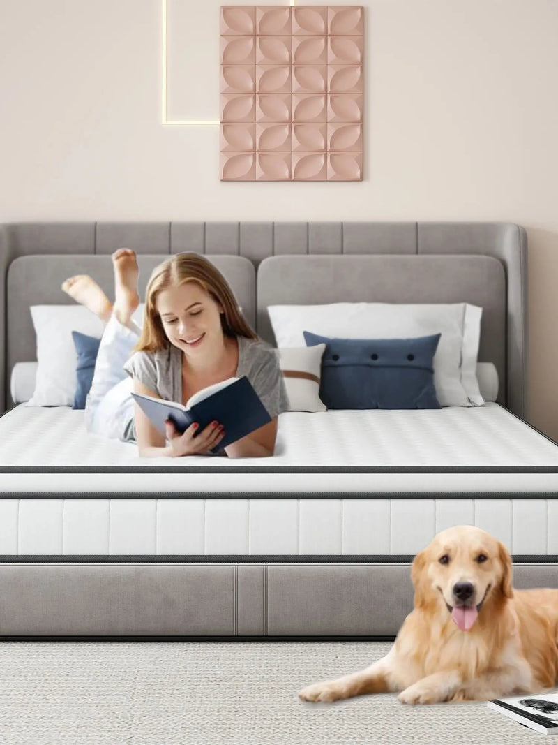 matelas à ressorts ensachés 24 cm confort moyen anti-collision incurvée