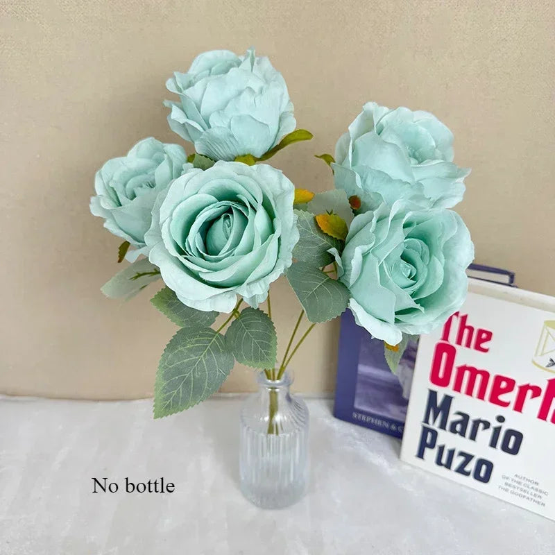 bouquet de roses artificielles en soie pour mariée décoration élégante