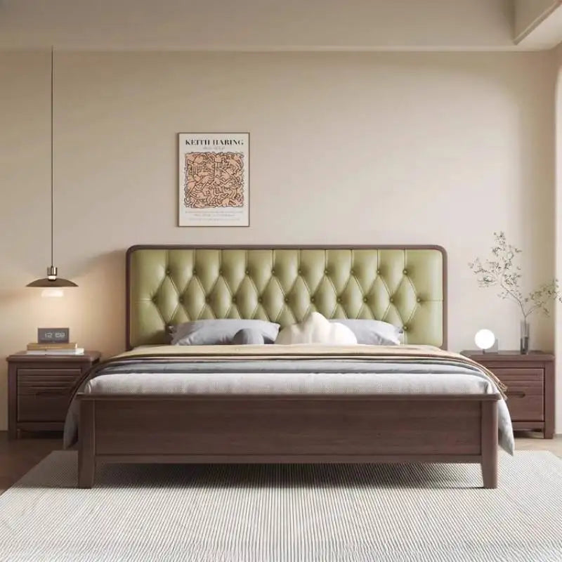 lit simple haut de gamme en bois moderne pour chambre