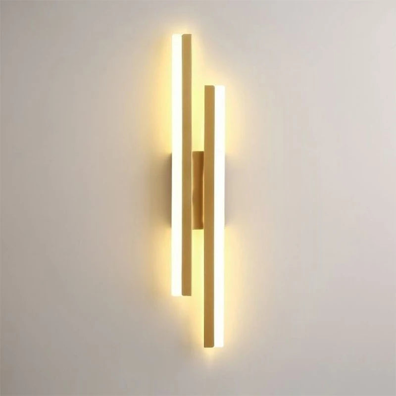 Applique murale Led moderne en acrylique noir/or