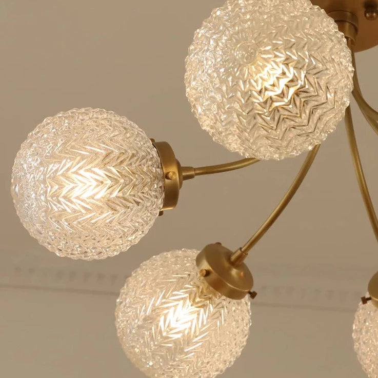 Plafonnier doré style américain de luxe avec boules