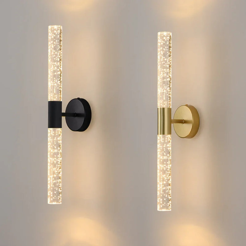 applique murale led double tête design minimaliste en cristal