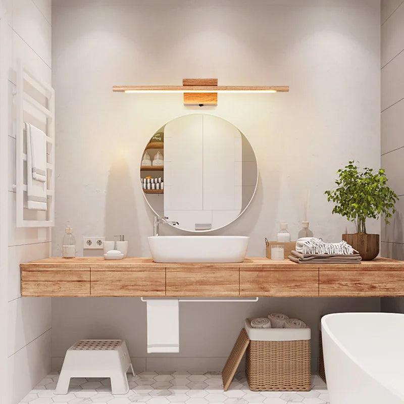 Applique murale led en bois massif avec interrupteur moderne