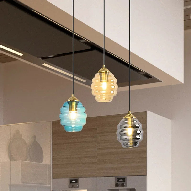 Suspension en verre nordique pour salle à manger