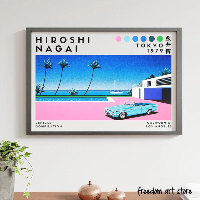 affiches d'art vintage japonaises années 80 par hiroshi nagai