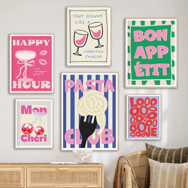 affiche citation disco mon chéri art culinaire décoration murale