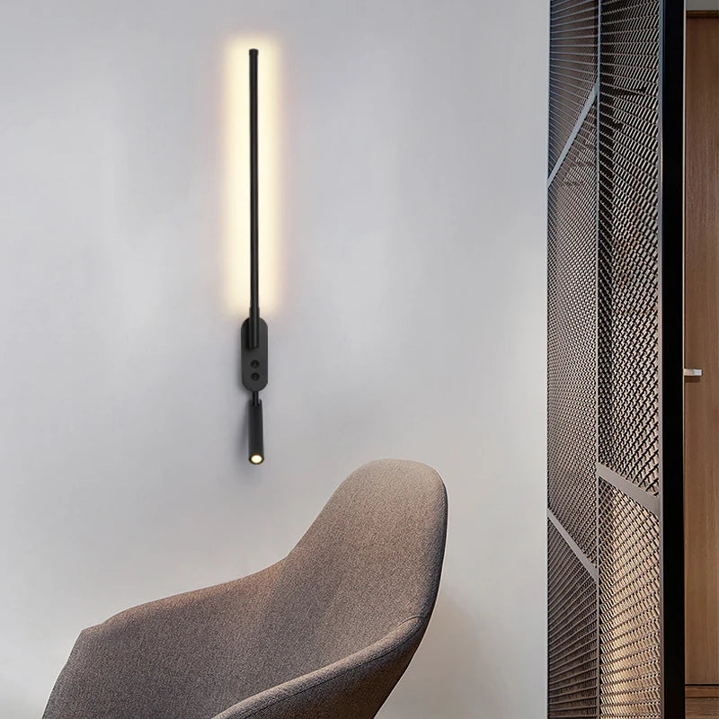 applique murale led minimaliste avec interrupteur angle réglable 3000k