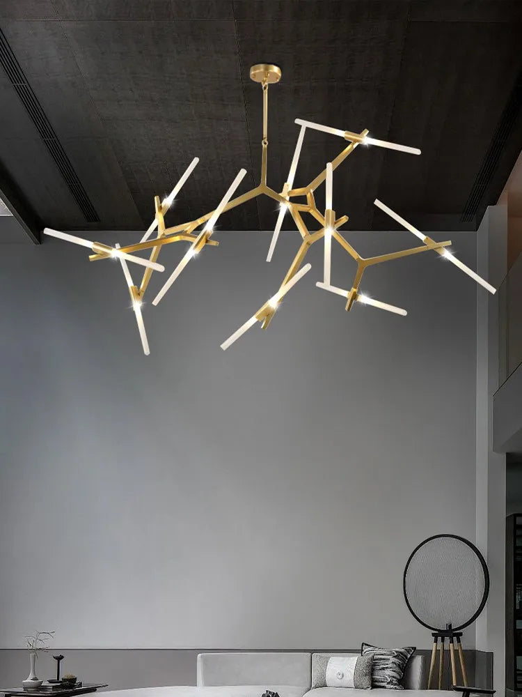 lustre moderne led rotatif simple pour duplex loft