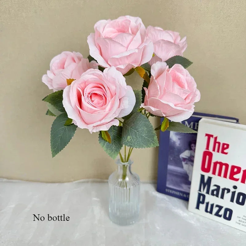 bouquet de roses artificielles en soie pour mariée décoration élégante