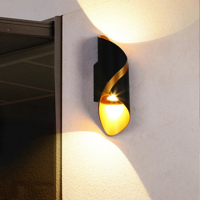 applique murale led spirale double tête étanche jardin balcon