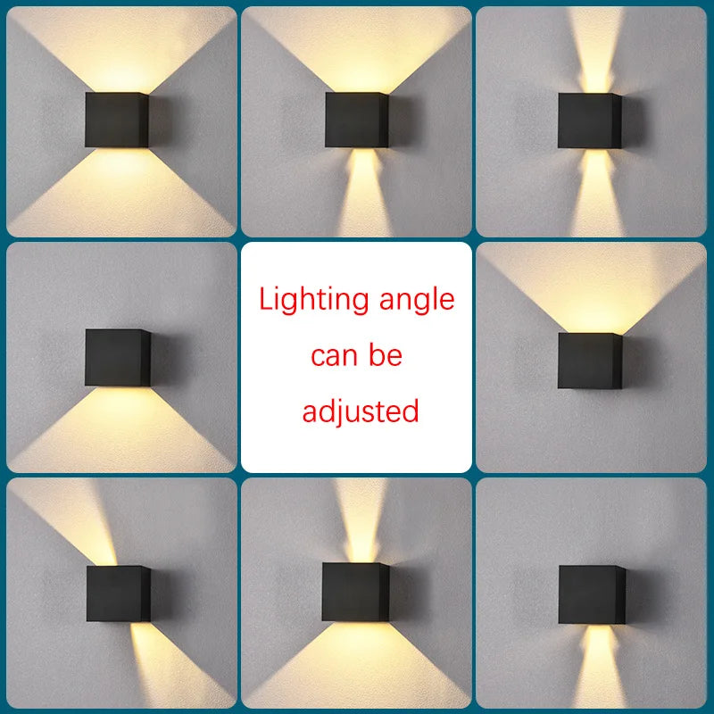 6W/12W applique murale LED lumière extérieure étanche IP65 porche jardin applique et intérieur chambre chevet décoration éclairage lampe en aluminium