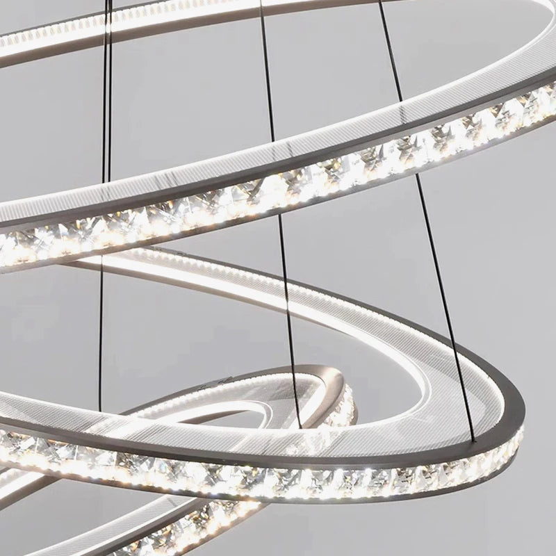 lustre moderne en suspension avec éclairage led intérieur
