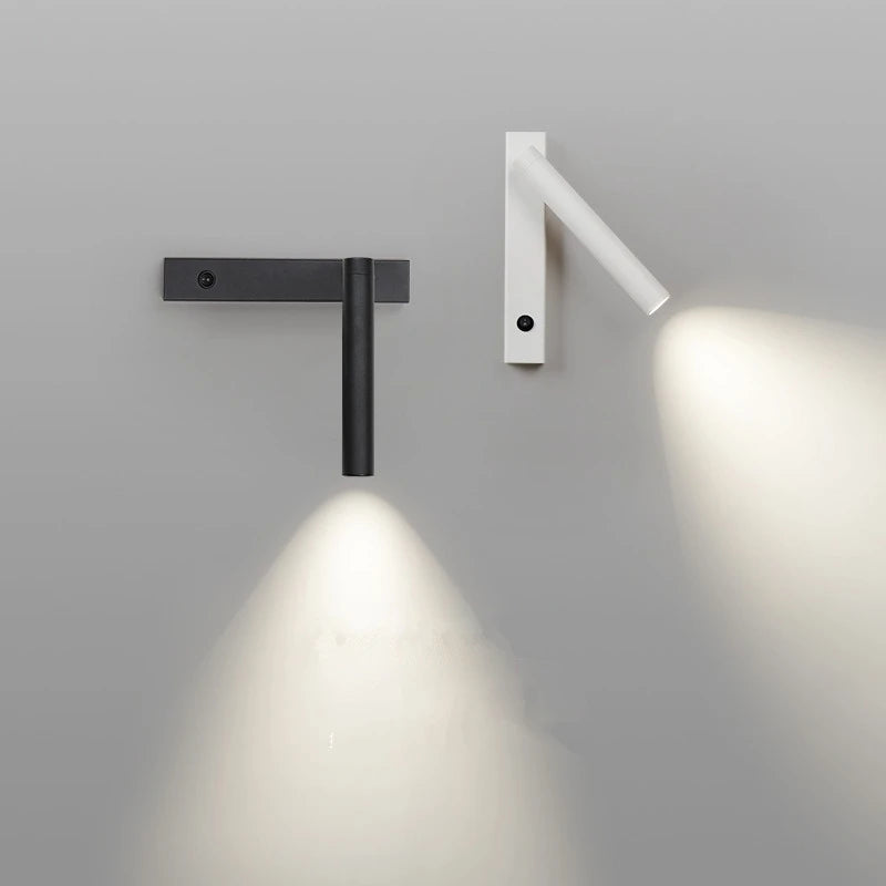 applique murale led minimaliste rotative et réglable avec interrupteur