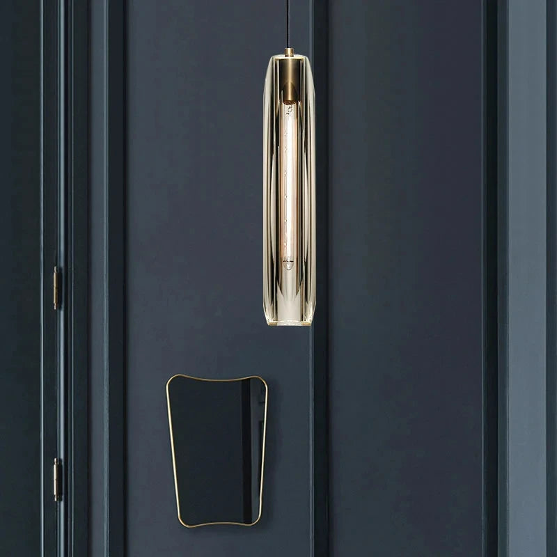 suspension en cristal de luxe design long