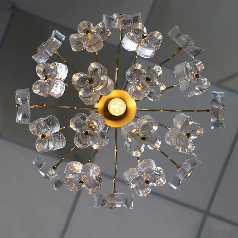 lustre rétro en fer et verre pour décoration intérieure