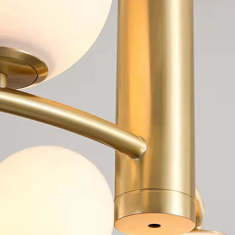 Lustre nordique en verre blanc