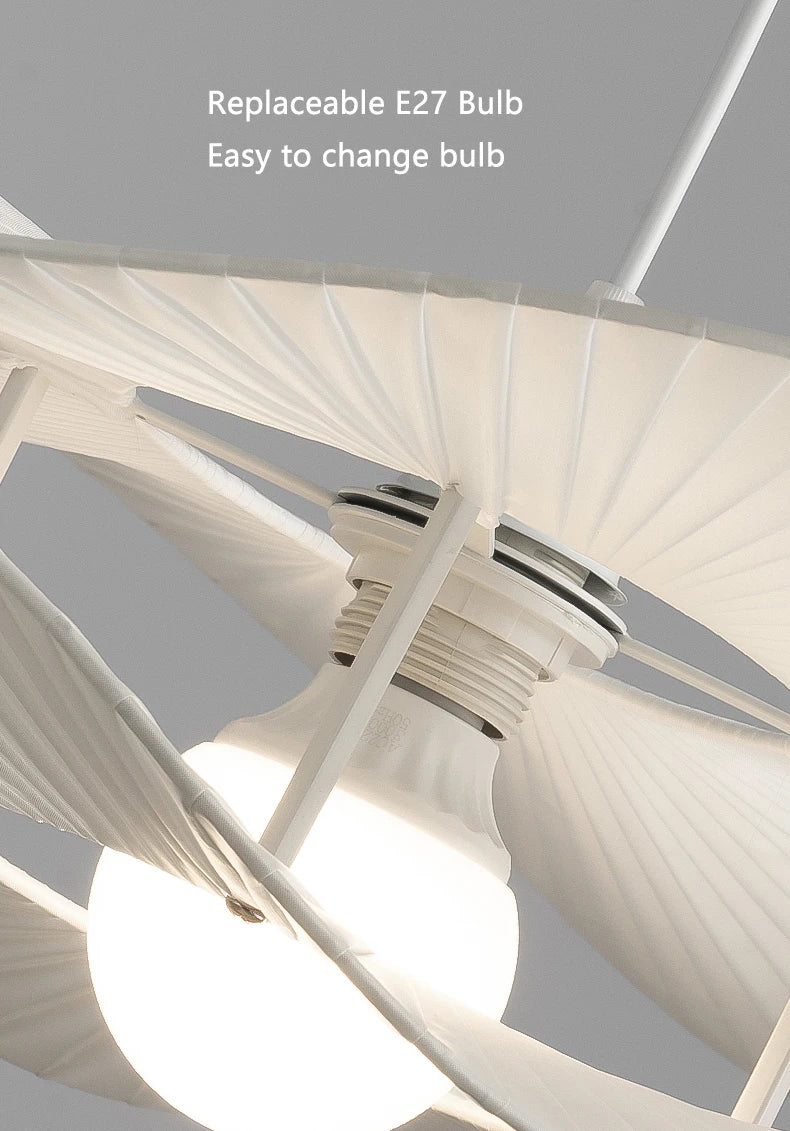 lustre nordique à chapeau en tissu led d'intérieur