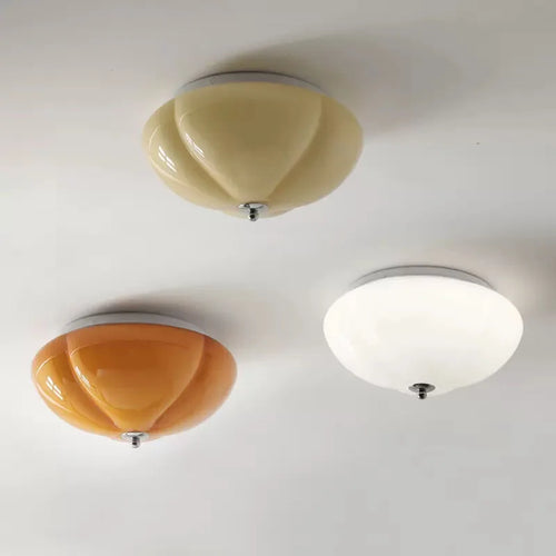 lustre led minimaliste en verre forme citrouille pour décor maison