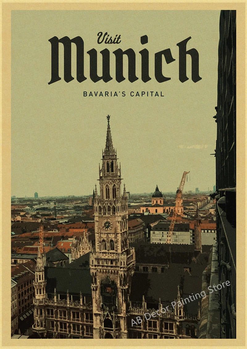 affiche rétro de voyage pour passionnés de tourisme