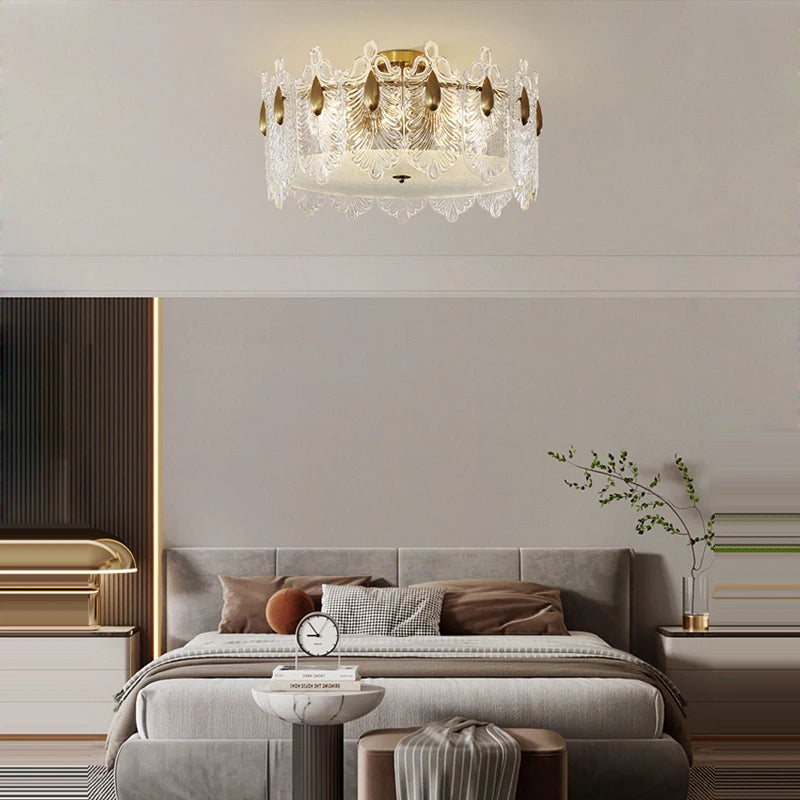 plafonnier de luxe avec lumière led et contrôle lamparas