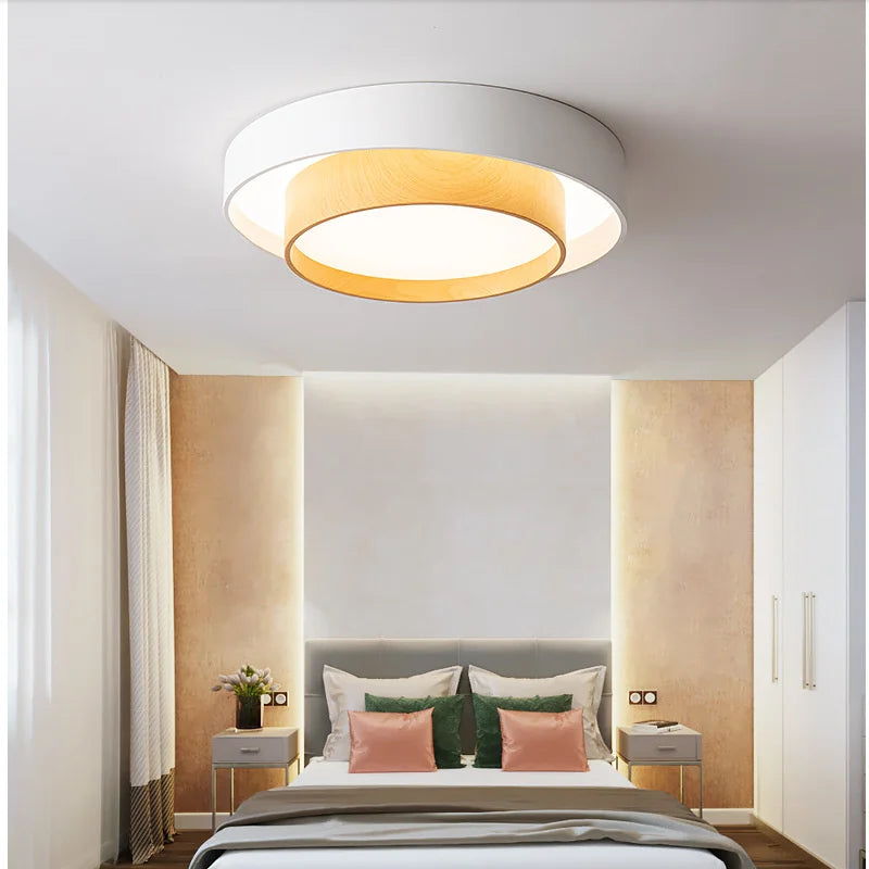 plafonnier led en bois simple pour entrée et couloir