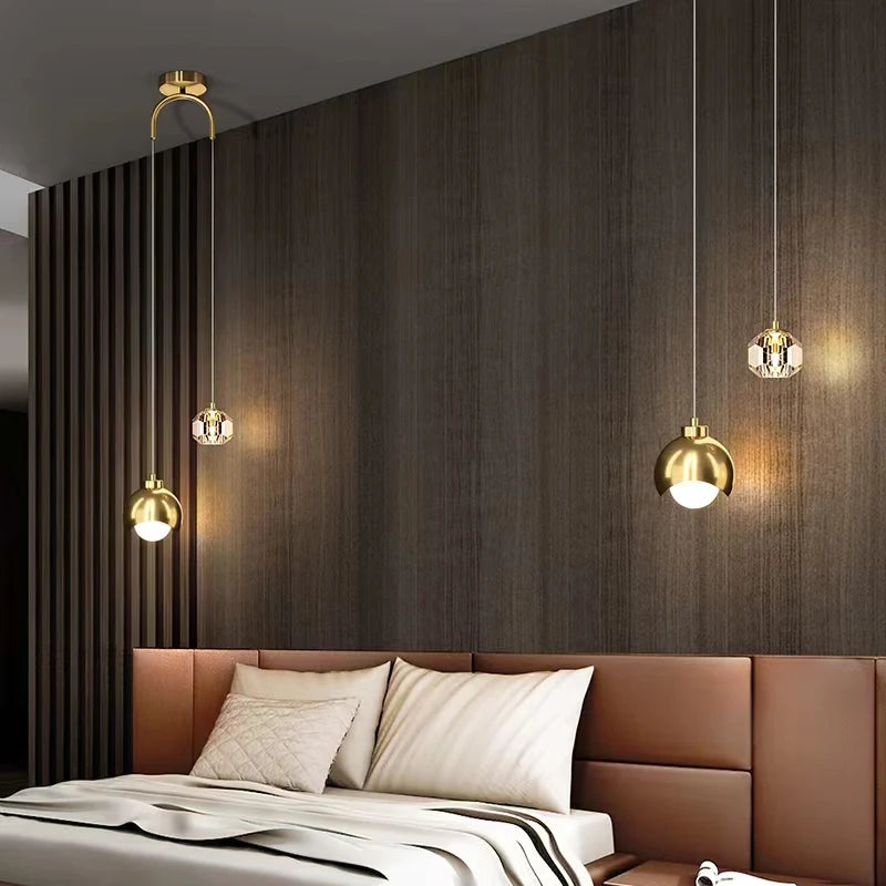 suspension moderne en cristal minimaliste pour intérieur élégant